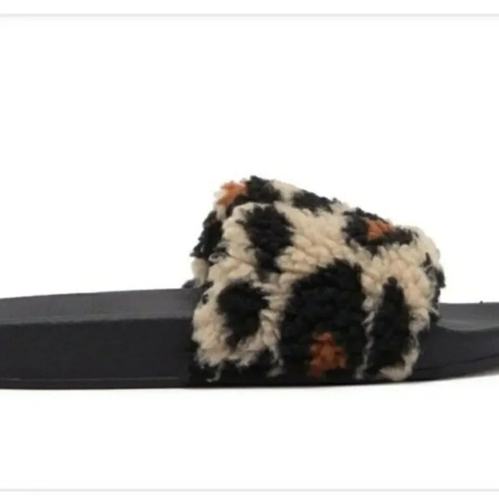 Steve Madden Faux Fur slides Girl s 1 animal print